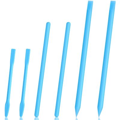 Gartful 6PCS Silicone Stir Sticks, Reusable Mixing Sticks for Epoxy Resin, Paint, Making Glitter Tumblers Cups, Arts, Crafts, Facial Mask Stirring Rods, Blue
