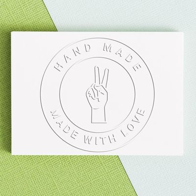 Peaceful Creations Professional Desk Embossing Stamp | Modern Handmade by Embosser for Custom Paper Crafts | 1-5/8" Round Created for You Gift Seal | DIY Stationery Maker Tool for Cards & Letters