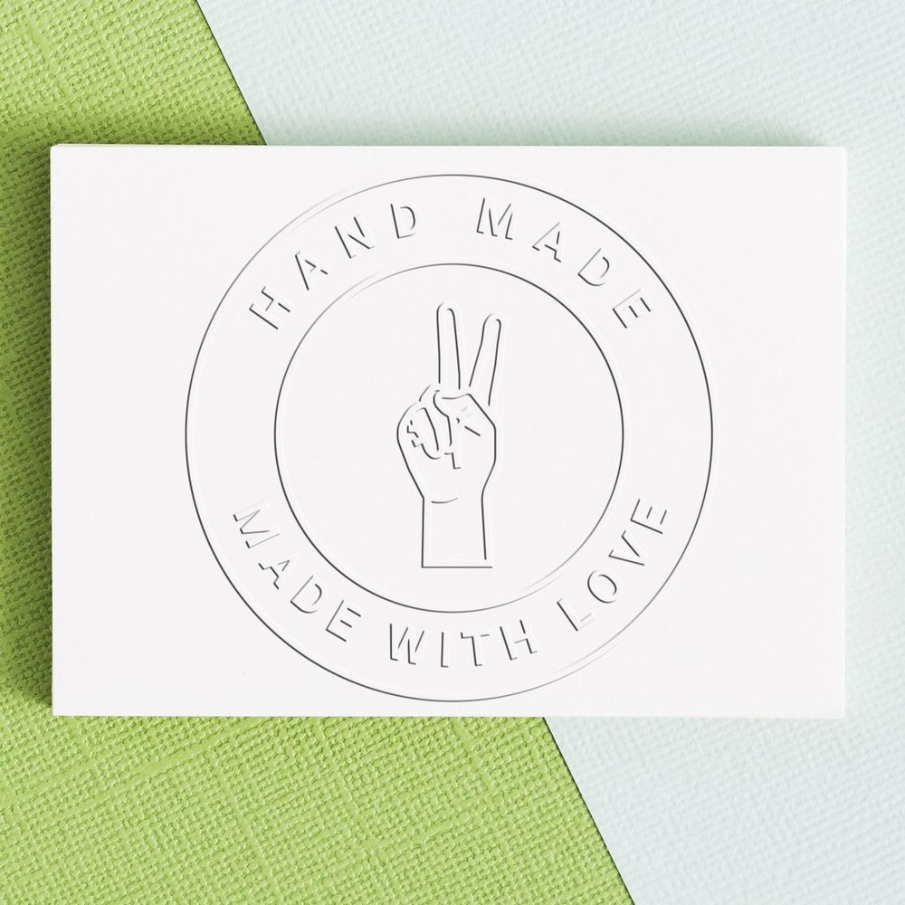 Peaceful Creations Professional Desk Embossing Stamp | Modern Handmade by Embosser for Custom Paper Crafts | 1-5/8" Round Created for You Gift Seal | DIY Stationery Maker Tool for Cards & Letters