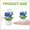 PATIKIL Crochet Flowers, 1 Pcs Knitting Crochet Flowers Forget-Me-Not Potted Plants Handmade Flowers Birthday Wedding Car Gift Home Decor, Gradient Blue view 2