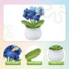 PATIKIL Crochet Flowers, 1 Pcs Knitting Crochet Flowers Forget-Me-Not Potted Plants Handmade Flowers Birthday Wedding Car Gift Home Decor, Gradient Blue view 3
