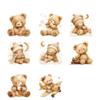 8PCS Boho Teddy Bear UV DTF Cup Wrap Transfer Stickers for Craft Furniture Glass Rub on Transfers Stickers Waterproof Cup Wraps Stickers Decal for Ceramic Mug DIY view 1