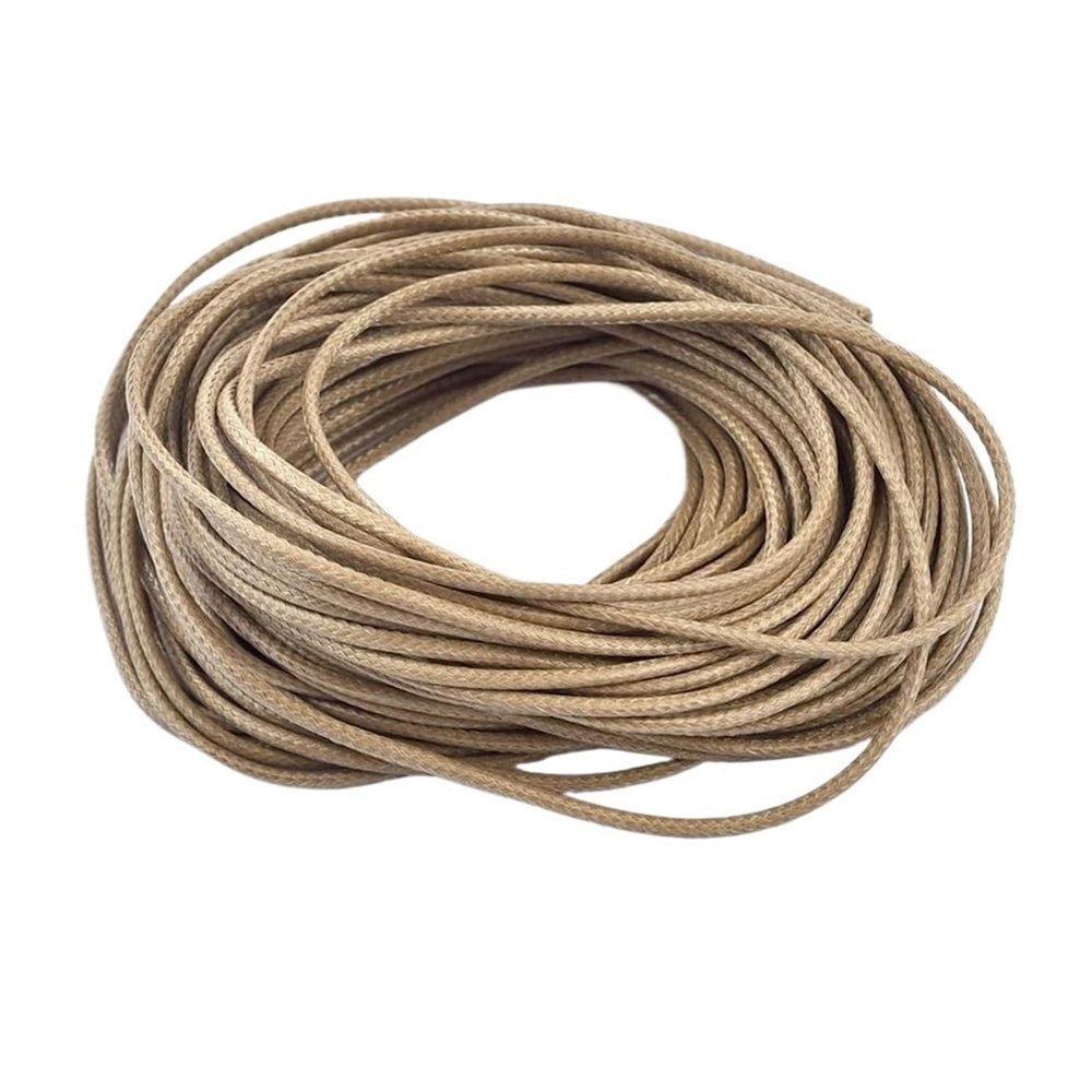 CLENEA 5meters Long Round Waxed Rope Diameter 1/1.5/2/2.5/3mm Pendant Lanyards Bracelet Cord Wrapping Rope DIY(Khaki,2.5 mm)