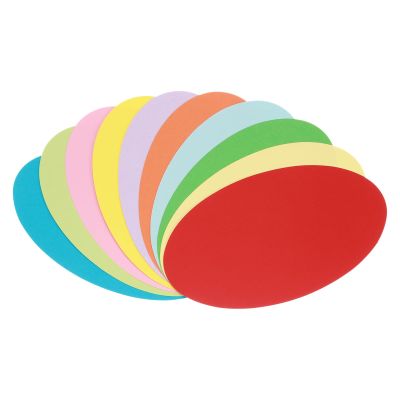 MECCANIXITY Oval Card Stock 10 Inch 60 Pcs Colored Cutouts Paper Thick Cardstock Coaster for DIY Craft Projects Classroom Bulletin Board Decor, Assorted Color