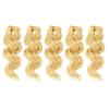 PATIKIL 15cm Doll Hair Wefts, 5Pcs Soft Synthetic Wave Hair Doll Wigs Doll Hair Extensions Accessories for Doll Making DIY Craft, Golden view 1