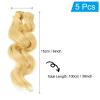 PATIKIL 15cm Doll Hair Wefts, 5Pcs Soft Synthetic Wave Hair Doll Wigs Doll Hair Extensions Accessories for Doll Making DIY Craft, Golden view 2
