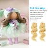 PATIKIL 15cm Doll Hair Wefts, 5Pcs Soft Synthetic Wave Hair Doll Wigs Doll Hair Extensions Accessories for Doll Making DIY Craft, Golden view 3