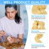 PATIKIL 15cm Doll Hair Wefts, 5Pcs Soft Synthetic Wave Hair Doll Wigs Doll Hair Extensions Accessories for Doll Making DIY Craft, Golden view 4