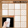 BENECREAT 12Pcs Plastic Sashiko Stencil, 5x5inch Dots, Lines, Waves, Slashes Traditional Embroidery Tool Drawing Line Template for Hand Quilting and Embroidery, 0.3mm Thick view 2