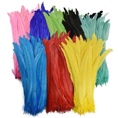 100Pcs/Lot Colorful Rooster Feathers For Decoration 25-35Cm 10-14" Natural Pheasant Feather Crafts Carnival Decorative K8KG - (Color: Multicolor/Size: 30-35Cm 12-14Inch)