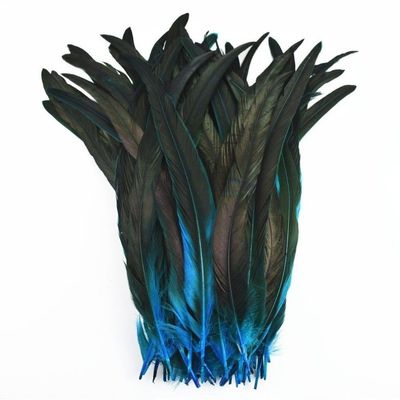 100Pcs/Lot Colorful Rooster Feathers For Decoration 25-35Cm 10-14" Natural Pheasant Feather Crafts Carnival Decorative K8KG - (Color: Lake Blue/Size: 30-35Cm 12-14Inch)