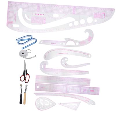 BEBEMOKO 1set Professional Sewing Ruler Set Includes Pattern Master Tailor and Quilting Rulers for Clothing Making