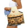 Qehuruxo Sunflower Butterfly Yarn Bag Crochet Bag Organizer Waterproof Wear Resistant Vest Crochet Storage Knitting Bag Suitable for Knitting Lover view 3