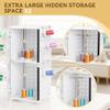 Metal 360 Fully Rotating Thread Rack, Detachable Thread Holder Organizer with Inner Storage Compartments for Sewing, Embroidery, Hair-braiding and Jewelry (White) view 3