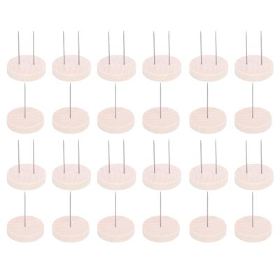 24 Pcs Crochet Doll Stand, 1.57 inches Single Double Needle Wooden Crochet Doll Display Stand, for Storing and Displaying Action Figures, Plush Animal Crochet Dolls