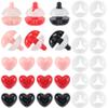 GORGECRAFT 60Pcs 3 Colors Stuffed Animal Safety Eyes 0.71" Black Red Pink Love Heart Plastic Animal Eyes with Washers Crafts Making Stuffed Doll Eyes for Puppet Teddy Crochet Plush Animals Supplies view 1