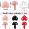 GORGECRAFT 60Pcs 3 Colors Stuffed Animal Safety Eyes 0.71" Black Red Pink Love Heart Plastic Animal Eyes with Washers Crafts Making Stuffed Doll Eyes for Puppet Teddy Crochet Plush Animals Supplies view 2