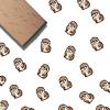 CRASPIRE Animal Wooden Rubber Stamps Wood Ink Stamps 1.6 Inch Sea Otters Shell Cartoon Small Square Head Print Art Stamp for DIY Scrapbooking Card Journal Diary Paper Photo Album Making Crafting view 1