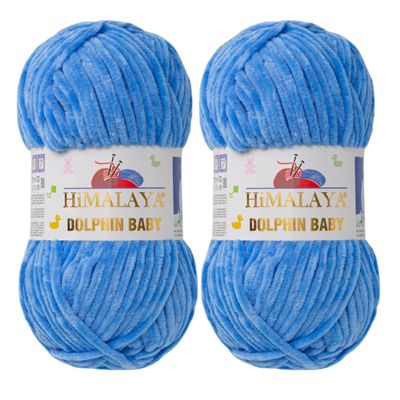2-Pack Himalaya Dolphin Baby Yarn Velvety Soft Chenille Yarn for Plush Amigurumi Toys, Baby Blankets, and Cozy Crochet & Knitting Projects (80327)