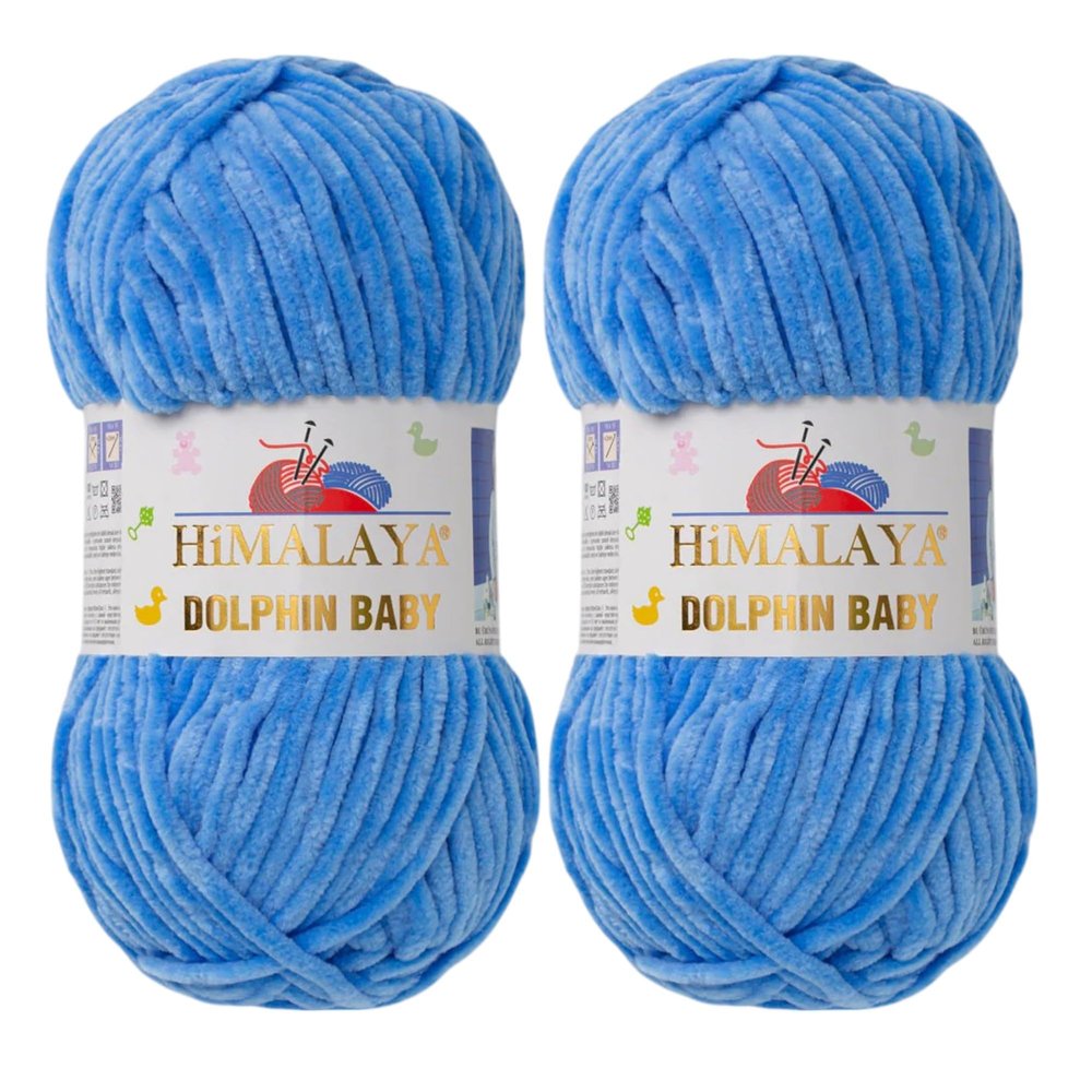 2-Pack Himalaya Dolphin Baby Yarn Velvety Soft Chenille Yarn for Plush Amigurumi Toys, Baby Blankets, and Cozy Crochet & Knitting Projects (80327)