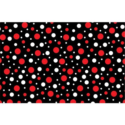 HTV4U Puff Valentine's Day Heat Transfer Vinyl (Black and Red Dots, 18.5" x 12" Sheet) - 3D Cute Polka Dot Pattern for Custom Unique Romantic Apparel and Creative Fabric Dcor