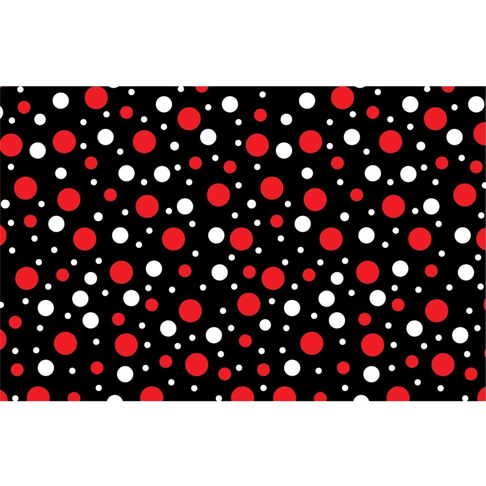 HTV4U Puff Valentine's Day Heat Transfer Vinyl (Black and Red Dots, 18.5" x 12" Sheet) - 3D Cute Polka Dot Pattern for Custom Unique Romantic Apparel and Creative Fabric Dcor