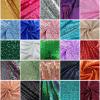 1 Yard (Orange) Sequin Fabric by The Yard 3 mm Glitter Embroidery Sparke Fabric for Sewing Dress Costumes Dancewear DIY Tablecloth Backdrop Party Decoration view 2