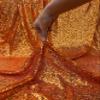 1 Yard (Orange) Sequin Fabric by The Yard 3 mm Glitter Embroidery Sparke Fabric for Sewing Dress Costumes Dancewear DIY Tablecloth Backdrop Party Decoration view 4