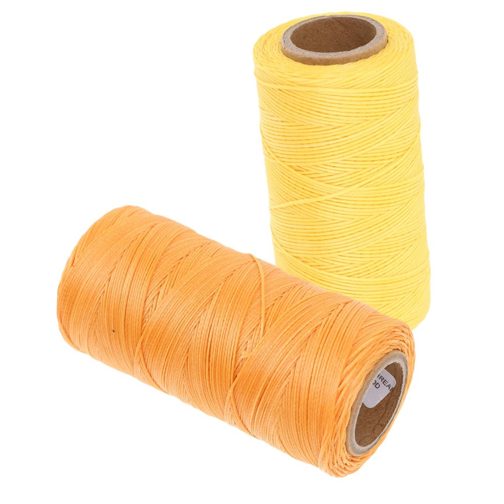 CORHAD 2rolls Craft Sewing Threads Hand Stitching Waxed Thread for Sewing Machine Braided Rope Precise