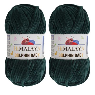 2-Pack Himalaya Dolphin Baby Yarn Velvety Soft Chenille Yarn for Plush Amigurumi Toys, Baby Blankets, and Cozy Crochet & Knitting Projects (80362)
