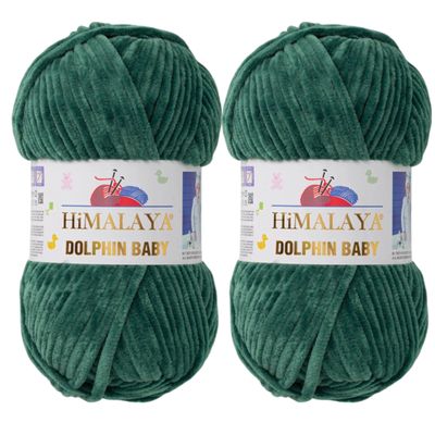 2-Pack Himalaya Dolphin Baby Yarn Velvety Soft Chenille Yarn for Plush Amigurumi Toys, Baby Blankets, and Cozy Crochet & Knitting Projects (80360)