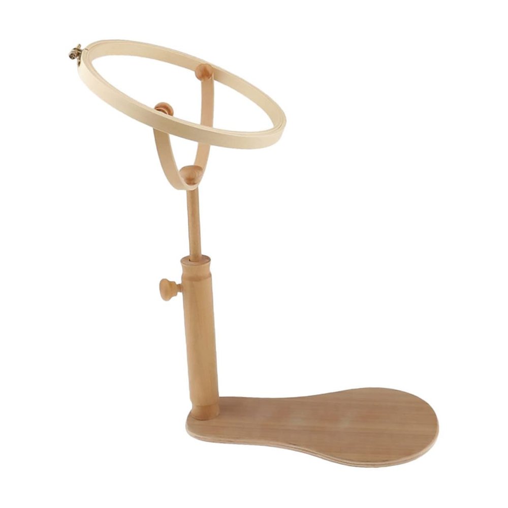 CORHAD Adjustable Wooden Embroidery Rack with Rotary Feature Beech Wood Cross Stitch Stand for Needlework Quilting and Craft Projects