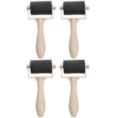 Tofficu 4pcs Rollers for Printmaking Ink Print Making Glue Roller for Painting Crafting