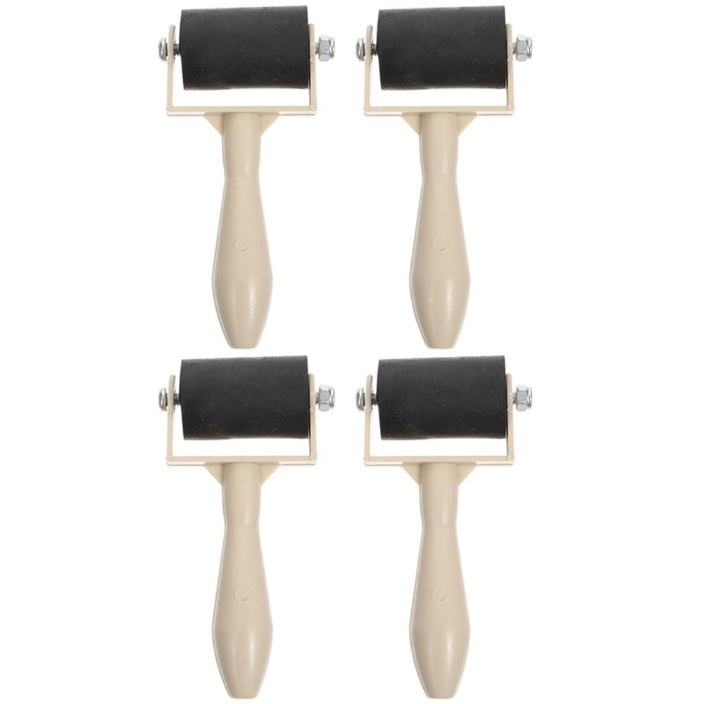 Tofficu 4pcs Rollers for Printmaking Ink Print Making Glue Roller for Painting Crafting
