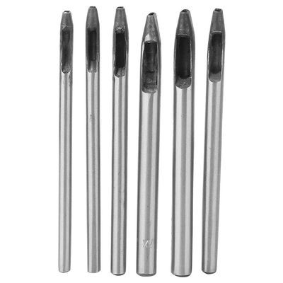 6pcs Leather Hole Punch Set, Steel Leather Stitching Punch Tool 2mm Oval Shape Leather Hole Punch Tool Hollow Hole Punch Set for Leather Watch Band, Gasket Belt, Fabric