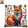 Fanxvivy Stamped Cross Stitch Kits for Adults Beginners Pillow Needlepoint Kit with Embroidery Pattern Needlework Kit Prestamped Stitches Kit 11CT Cross Stitching-Colorful Fox 18x18 inch view 1