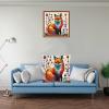 Fanxvivy Stamped Cross Stitch Kits for Adults Beginners Pillow Needlepoint Kit with Embroidery Pattern Needlework Kit Prestamped Stitches Kit 11CT Cross Stitching-Colorful Fox 18x18 inch view 2