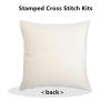 Fanxvivy Stamped Cross Stitch Kits for Adults Beginners Pillow Needlepoint Kit with Embroidery Pattern Needlework Kit Prestamped Stitches Kit 11CT Cross Stitching-Colorful Fox 18x18 inch view 4