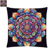 Fanxvivy Stamped Cross Stitch Kits for Adults Beginners Pillow Needlepoint Kit with Embroidery Pattern Needlework Kit Prestamped Stitches Kit 11CT Cross Stitching-Magic Mandala 18x18 inch view 1