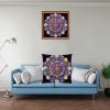 Fanxvivy Stamped Cross Stitch Kits for Adults Beginners Pillow Needlepoint Kit with Embroidery Pattern Needlework Kit Prestamped Stitches Kit 11CT Cross Stitching-Magic Mandala 18x18 inch view 2