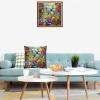 Lovxvouy Pillow Cross Stitch Kits for Adults Beginners-Preprinted Needlepoint Kit Stamped Crossstitching Kits 11CT Cross-Stitch Kit Stitches Kit Embroidery Kits-Garden Hummingbird 18x18 inchs view 2