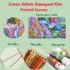 Lovxvouy Pillow Cross Stitch Kits for Adults Beginners-Preprinted Needlepoint Kit Stamped Crossstitching Kits 11CT Cross-Stitch Kit Stitches Kit Embroidery Kits-Garden Hummingbird 18x18 inchs view 3