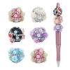 KitBeads 10 Pcs 22mm Rose Flower Beads with Rhinestone Acrylic Round Floral Ball Chunky Bead for Beadable Pens Bracelets Jewelry Making Bulk view 1