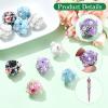 KitBeads 10 Pcs 22mm Rose Flower Beads with Rhinestone Acrylic Round Floral Ball Chunky Bead for Beadable Pens Bracelets Jewelry Making Bulk view 3