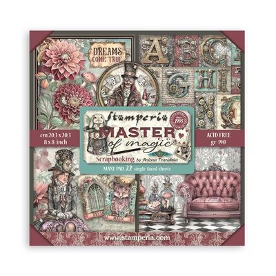 Stamperia - Scrapbook Paper Pad for Scrapbooking, Albums, Card Making, Bullet Journalling and More, Acid Free, Single Face, Perfect for Hobbies, Crafts, and Gifting (Master of Magic) (8" x 8")