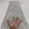 2.5 Yard African Sequins Beaded Lace Fabric Nigerian Embroidery French Tulle Sewing Material GL73-8 2.5yard view 1
