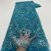 2.5 Yard African Sequins Beaded Lace Fabric Nigerian Embroidery French Tulle Sewing Material GL73-8 2.5yard view 2