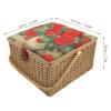 Large Sewing Box Organizer with Dual Layer Storage Design, Removable Tray, Wooden Frame and Cloth Material for Threads, Scissors, Buttons, Notions and More, Ideal Mother, view 4