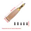 Leather Hole Punch Tool with 6 Replacement Tip Drills, Adjustable Screw Hole Punch, Wood Handle Punch Set for Leather Sewing Paper Craft Fabric, Size 1.5mm-4mm Hole Diameter, Log view 2