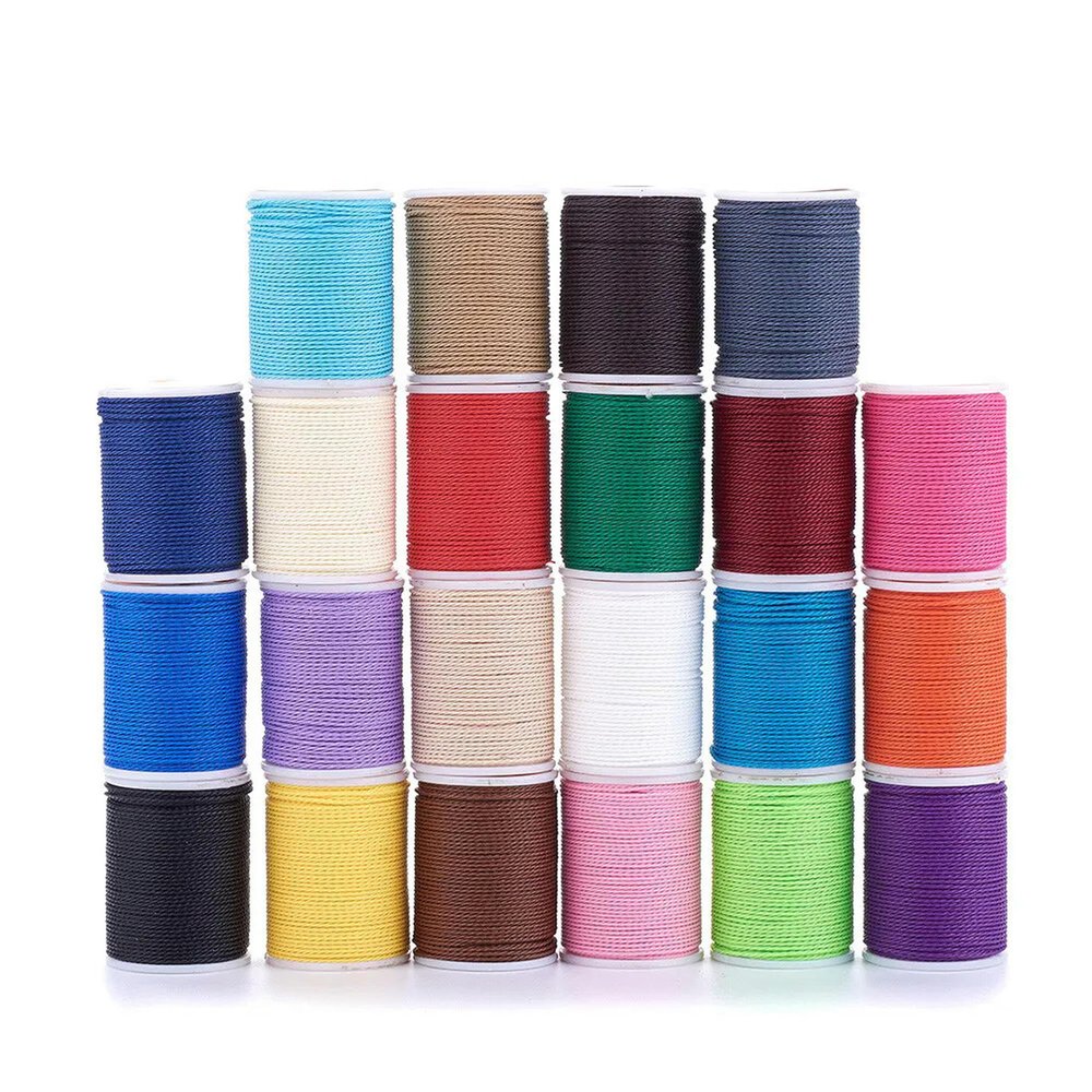10 Roll Waxed Polyester Cord Twisted Cord Thread DIY Jewelry Crafing String 1mm-Default